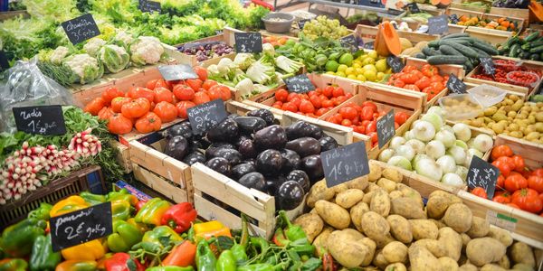 Fresh produce at farmers market
